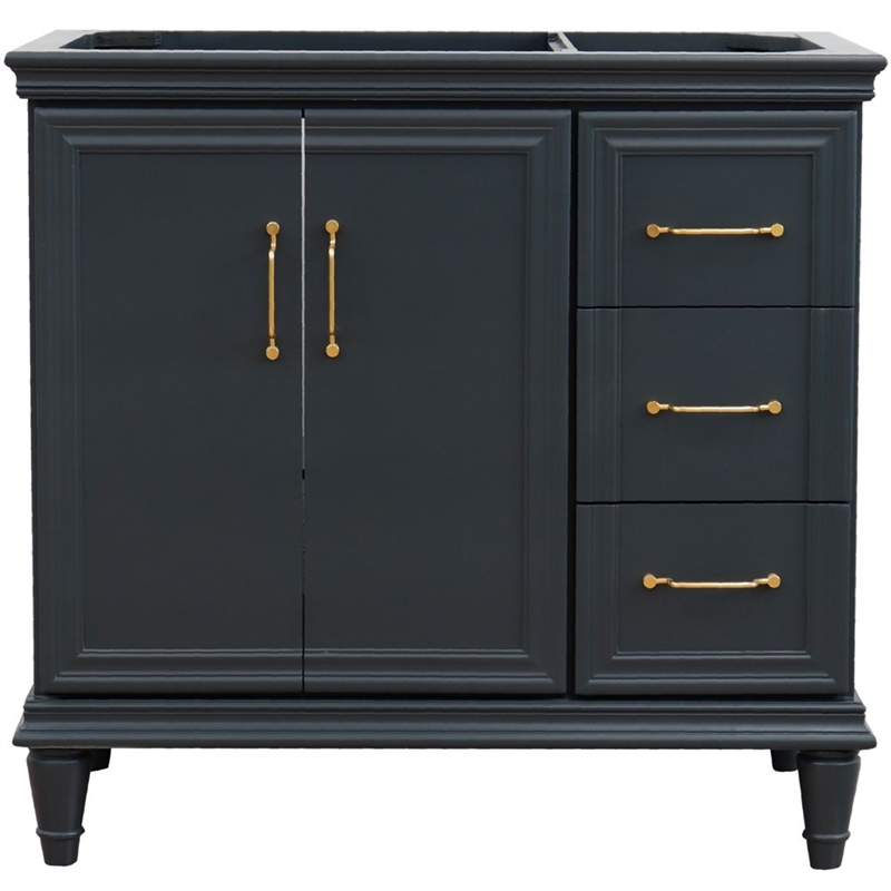 36 in. Single Wooden Vanity  Dark Gray Finish Left Door Cabinet Only