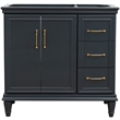 36 in. Single Wooden Vanity  Dark Gray Finish Left Door Cabinet Only
