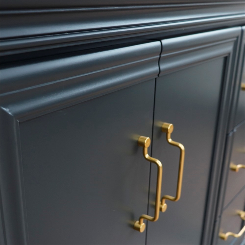 36 in. Single Wooden Vanity  Dark Gray Finish Left Door Cabinet Only