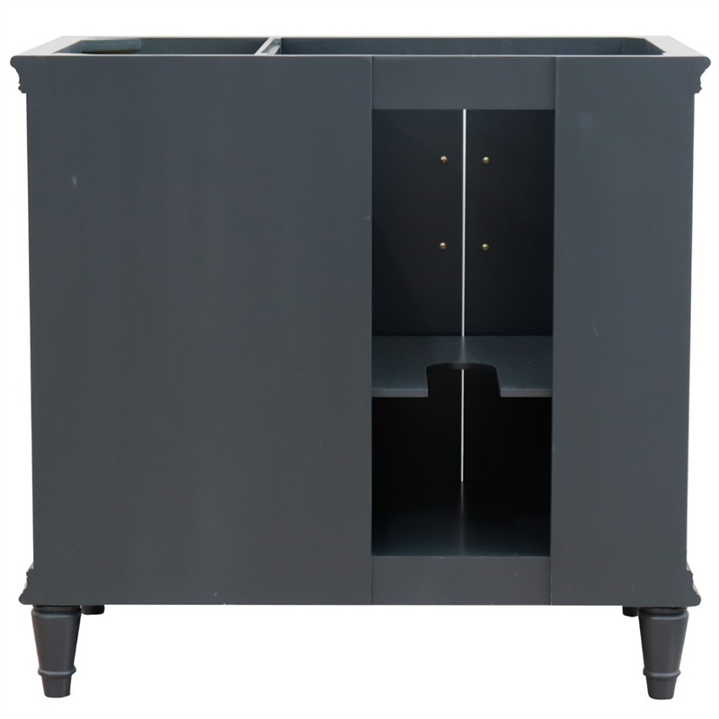 36 in. Single Wooden Vanity  Dark Gray Finish Left Door Cabinet Only