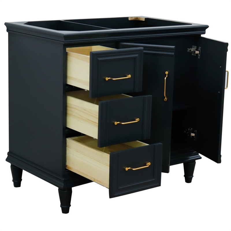 36 in. Single Wooden Vanity  Dark Gray Finish Right Door Cabinet Only