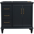 36 in. Single Wooden Vanity  Dark Gray Finish Right Door Cabinet Only