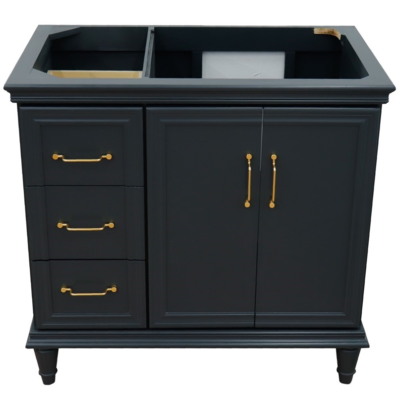 36 in. Single Wooden Vanity  Dark Gray Finish Right Door Cabinet Only