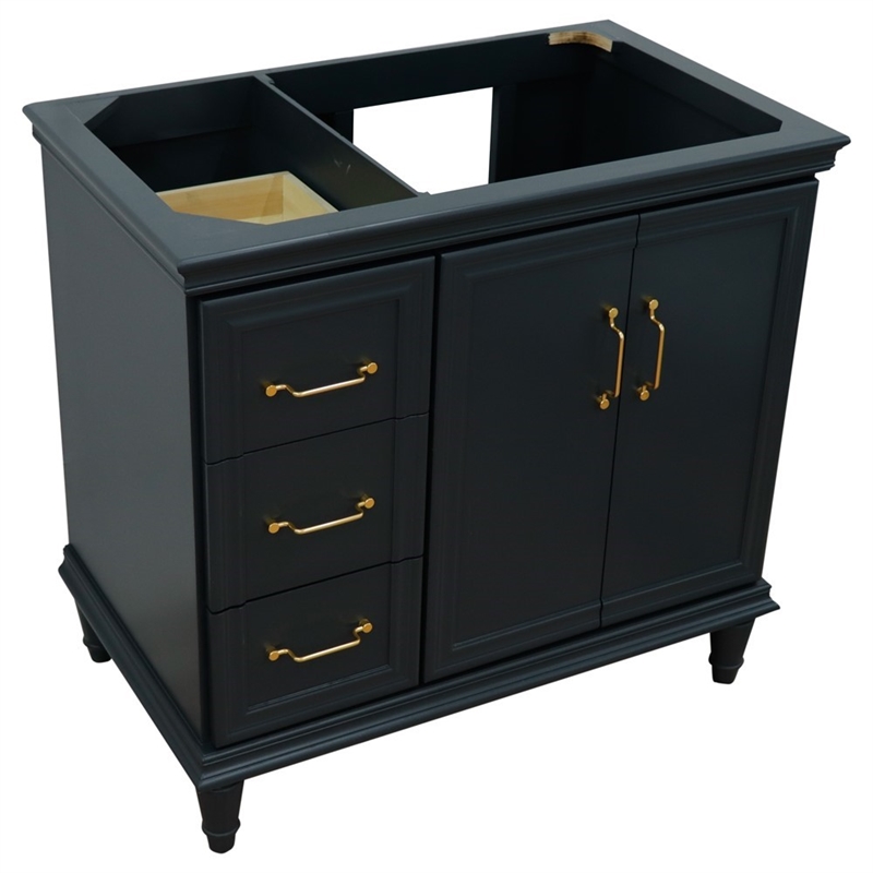 36 in. Single Wooden Vanity  Dark Gray Finish Right Door Cabinet Only
