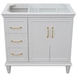 36 in. Single Wooden Vanity  White Finish Right Door Cabinet Only