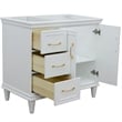 36 in. Single Wooden Vanity  White Finish Right Door Cabinet Only