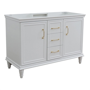 48 in. Double Wooden Vanity White Finish Cabinet Only