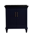 31 in. Single Wooden Vanity  Blue with Black Galaxy Rectangle Sink