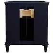 31 in. Single Wooden Vanity  Blue with Black Galaxy Rectangle Sink