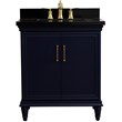 31 in. Single Wooden Vanity  Blue with Black Galaxy Rectangle Sink