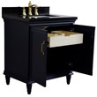 31 in. Single Wooden Vanity  Blue with Black Galaxy Rectangle Sink