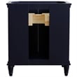 31 in. Single Wooden Vanity  Blue with Gray Granite Oval Sink