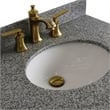 31 in. Single Wooden Vanity  Blue with Gray Granite Oval Sink
