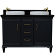 49 in. Double Wooden Vanity Dark Gray with Black Galaxy Rectangle Sink