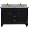 49 in. Double Wooden Vanity Dark Gray with Gray Granite Oval Sink