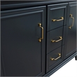 49 in. Double Wooden Vanity Dark Gray with Gray Granite Rectangle Sink