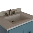 31 in. Single Wooden Vanity  Aqua Blue with White Concrete Top Rectangle Sink