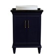 25 in. Single Wooden Vanity  Blue with Black Galaxy Rectangle Sink