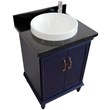 25 in. Single Wooden Vanity  Blue with Black Galaxy Rectangle Sink