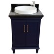 25 in. Single Wooden Vanity  Blue with Black Galaxy Rectangle Sink