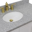 37 in. Single Wooden Vanity  White Gray Granite Oval Left Door.Left Sink