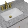 37 in. Single Wooden Vanity  White Gray Granite Rectangle Left Door.Left Sink