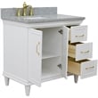 37 in. Single Wooden Vanity  White Gray Granite Rectangle Left Door.Left Sink