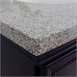 61 in. Double Wooden Vanity Blue Gray Granite Oval Sink