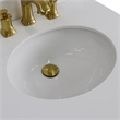 61 in. Double Wooden Vanity Blue White Quartz Oval Sink