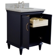 25 in. Single Wooden Vanity  Blue with Gray Granite Oval Sink