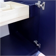 25 in. Single Wooden Vanity  Blue with Gray Granite Oval Sink