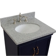 25 in. Single Wooden Vanity  Blue with Gray Granite Oval Sink