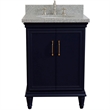 25 in. Single Wooden Vanity  Blue with Gray Granite Oval Sink