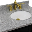 37 in. Single Wooden Vanity  Dark Gray Gray Granite Oval Right Door.Right Sink