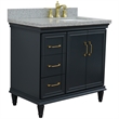 37 in. Single Vanity Dark Gray Gray Granite Rectangle Right Door.Right Sink