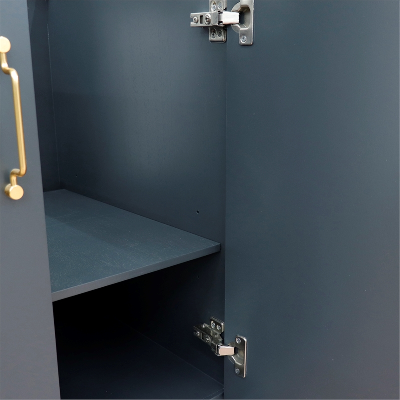 37 in. Single Vanity Dark Gray Gray Granite Rectangle Right Door.Right Sink