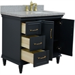 37 in. Single Vanity Dark Gray Gray Granite Rectangle Right Door.Right Sink