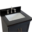 25 in. Single Wooden Vanity  Dark Gray with Black Galaxy Rectangle Sink