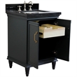 25 in. Single Wooden Vanity  Dark Gray with Black Galaxy Rectangle Sink