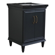 25 in. Single Wooden Vanity  Dark Gray with Black Galaxy Rectangle Sink