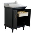 25 in. Single Wooden Vanity  Dark Gray with Gray Granite Rectangle Sink