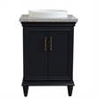 25 in. Single Wooden Vanity  Dark Gray with Gray Granite Rectangle Sink