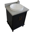 25 in. Single Wooden Vanity  Dark Gray with Gray Granite Rectangle Sink