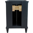 25 in. Single Wooden Vanity  Dark Gray with Gray Granite Rectangle Sink