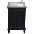 25 in. Single Wooden Vanity  Dark Gray with Gray Granite Rectangle Sink