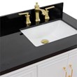 37 in. Single Wooden Vanity  White Black Galaxy Rectangle Right Door.Right Sink
