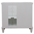 37 in. Single Wooden Vanity  White Gray Granite Round Right Door.Right Sink