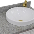 37 in. Single Wooden Vanity  White Gray Granite Round Right Door.Right Sink