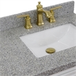 37 in. Single Wooden Vanity  White Gray Granite Rectangle Right Door.Right Sink