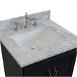 25 in. Single Wooden Vanity  Dark Gray with White Carrara Rectangle Sink